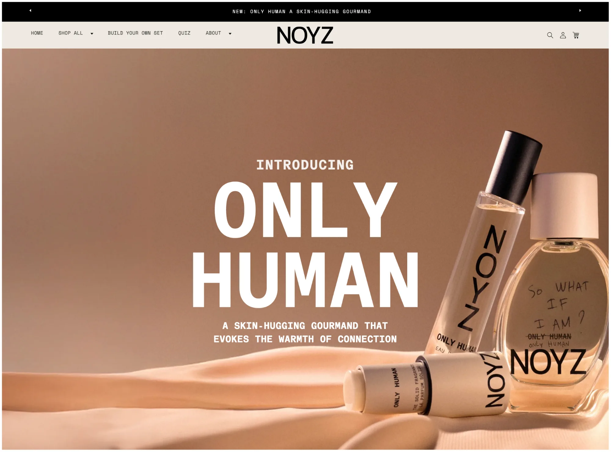 The NOYZ storefront announcing Only Human